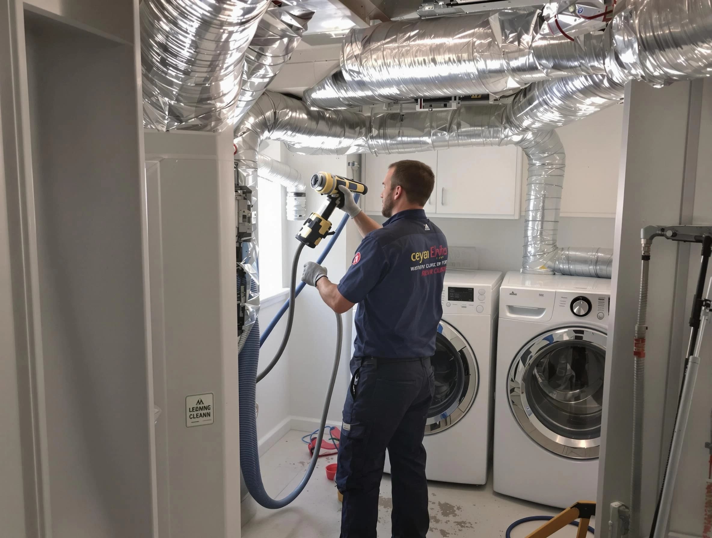 Meadow Lake Dryer Vent Cleaning specialist using advanced equipment for thorough duct cleaning in Meadow Lake
